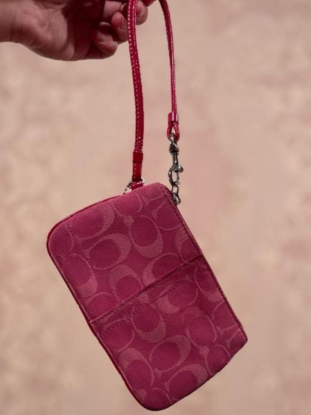Vintage Coach Monogram Canvas Wristlet